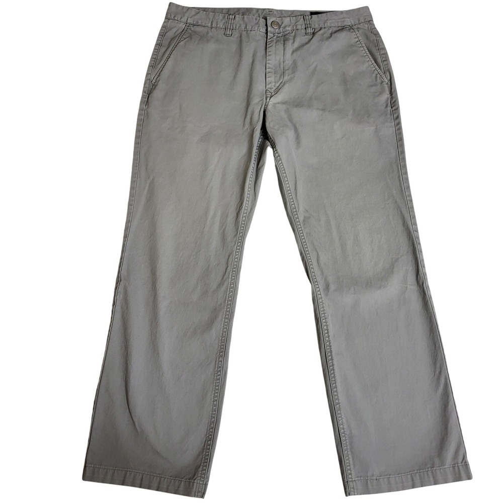 BONOBOS Straight Leg Chinos Pants Men Gray 34x29 Cotton Flat Front Casual